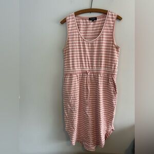 Papillon medium Pink and White Striped sleeveless Mini Dress